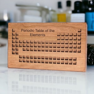 Periodic Table Tray Display - Gift for Teachers - Gift for Scientists - Trinket Shelf - Curio Cabinet