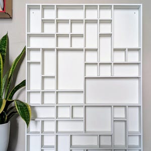 Shadow Box Wooden Display Shelf - Wall Cubby Shelf - Multiple Compartment Sizes - #36A - Trinket Shelf - Curio Cabinet