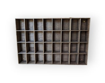 32 Compartment Wooden Display Shelf - 4x3 - Trinket Shelf - Curio Cabinet