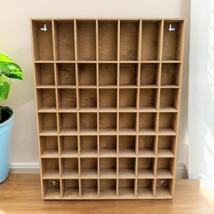 49 Compartment Wooden Display Shelf - Multiple Compartment Sizes - Trinket Shelf - Curio Cabinet