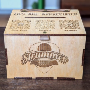 QR Code Tip Box - Busking Box - Musician Tip Box - Gig Box - QR Code Payment Sign