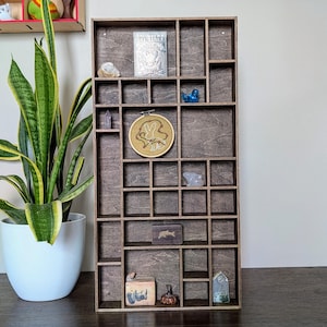 Shadow Box Wooden Display Shelf - Wall Cubby Shelf - Multiple Compartment Sizes - #37 - Trinket Shelf - Curio Cabinet