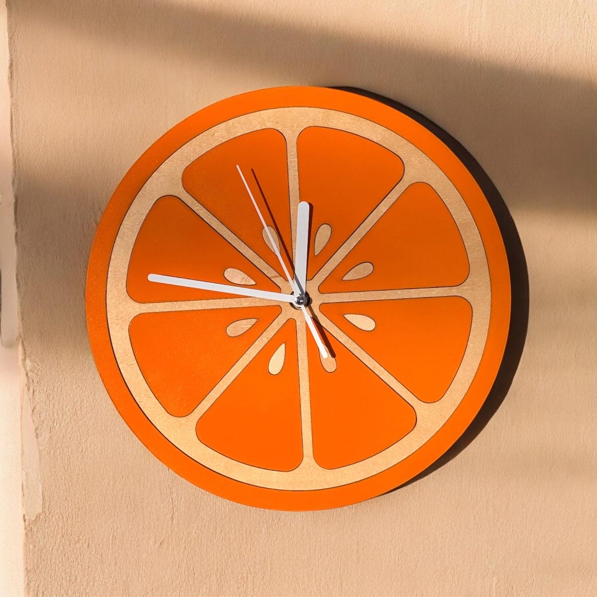 Orange Slice Clock - Kitchen Clock - Funky Clock - Retro Clock - Wooden Clock - Food Clock - Fruit Vegetable Clock - Fun Clock - Kids Clock - Etsy
