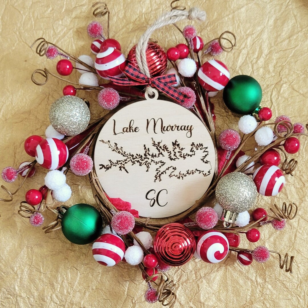 CUSTOM Any Lake Engraved Wooden Christmas Ornament - Custom Lake Gift ...