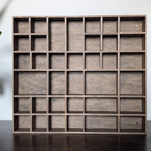 Présentoir en bois Shadow Box - étagère murale - plusieurs tailles de compartiment - n° 6 - étagère à bibelots - armoire à bibelots - moyenne
