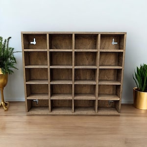 Estante de exhibición de madera con 20 compartimentos - 1,5 x 2,5 - Estante para baratijas - Vitrina