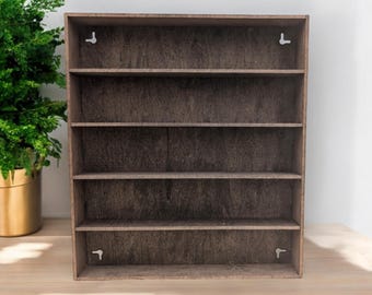 5 Compartment Wooden Display Shelf - 14.5x3 - Trinket Shelf - Curio Cabinet