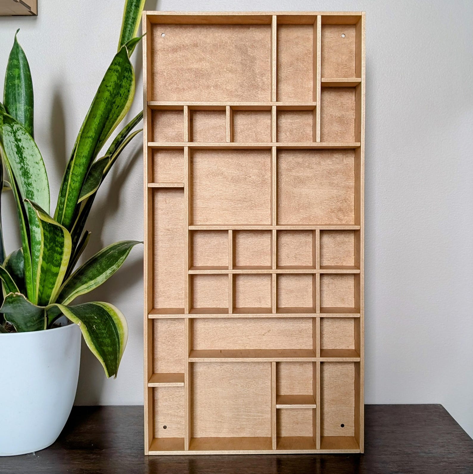 Shadow Box Wooden Display Shelf - Wall Cubby Shelf - Multiple Compartment Sizes - #37 - Trinket Shelf - Curio Cabinet