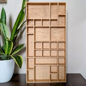 Shadow Box Wooden Display Shelf - Wall Cubby Shelf - Multiple Compartment Sizes - #37 - Trinket Shelf - Curio Cabinet