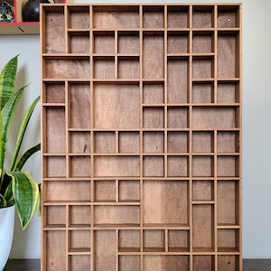 Shadow Box Wooden Display Shelf - Wall Cubby Shelf - Multiple Compartment Sizes - #36 - Trinket Shelf - Curio Cabinet - Medium
