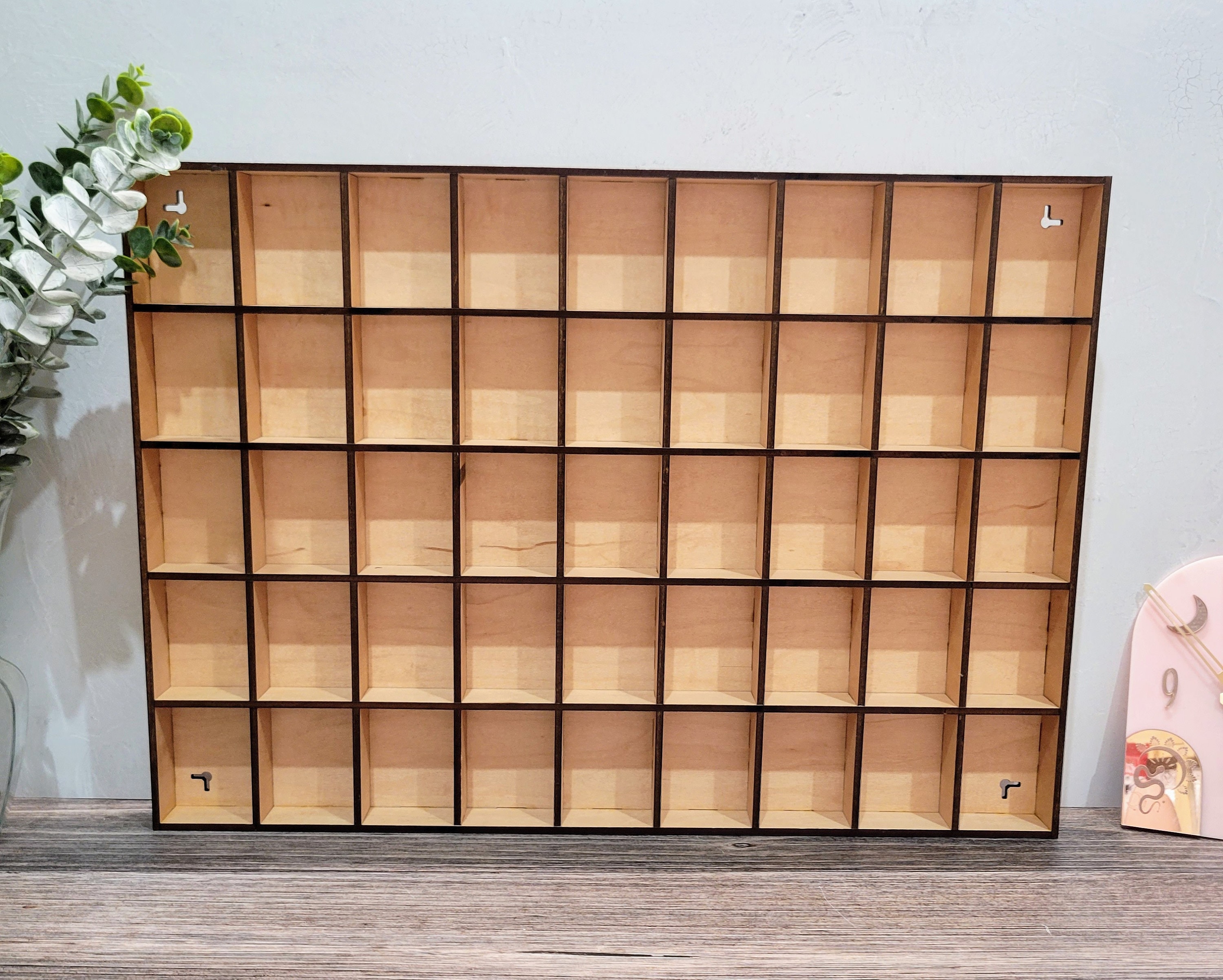 3.25x2.5 45 Compartment Wooden Display Shelf - Trinket Shelf 3.25x2.5 45 Compartment Wooden Display Shelf - Trinket Shelf