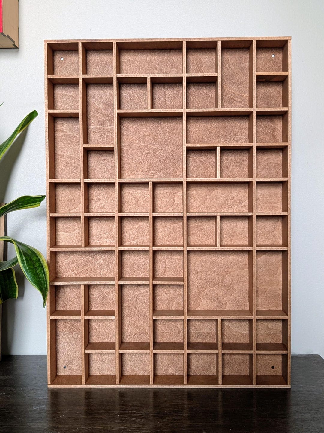Shadow Box Wooden Display Shelf - Wall Cubby Shelf - Multiple Compartment Sizes - #36b - Trinket Shelf - Curio Cabinet