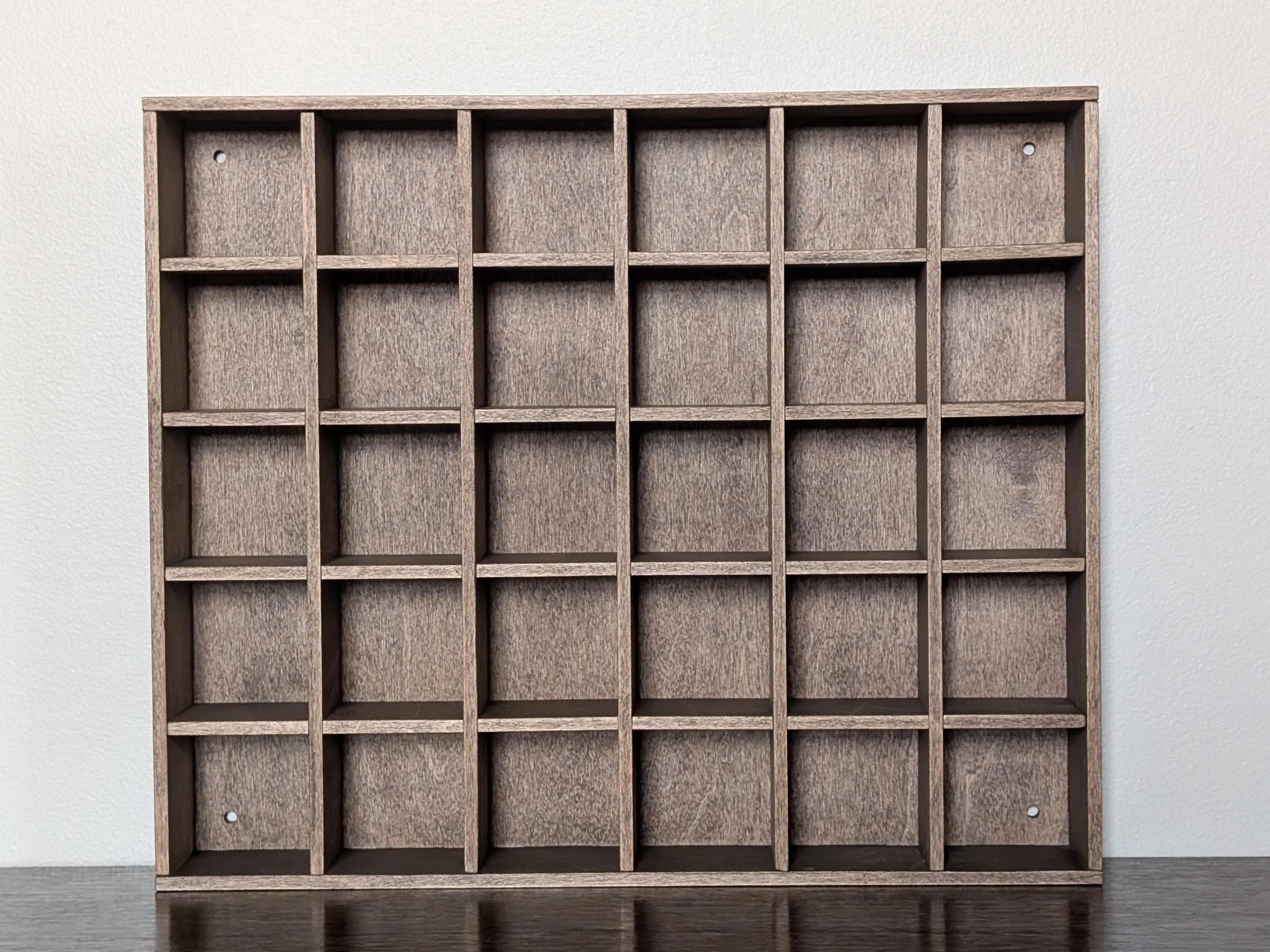 30 Compartment Wooden Display Shelf - 2x2 - Trinket Shelf - Curio