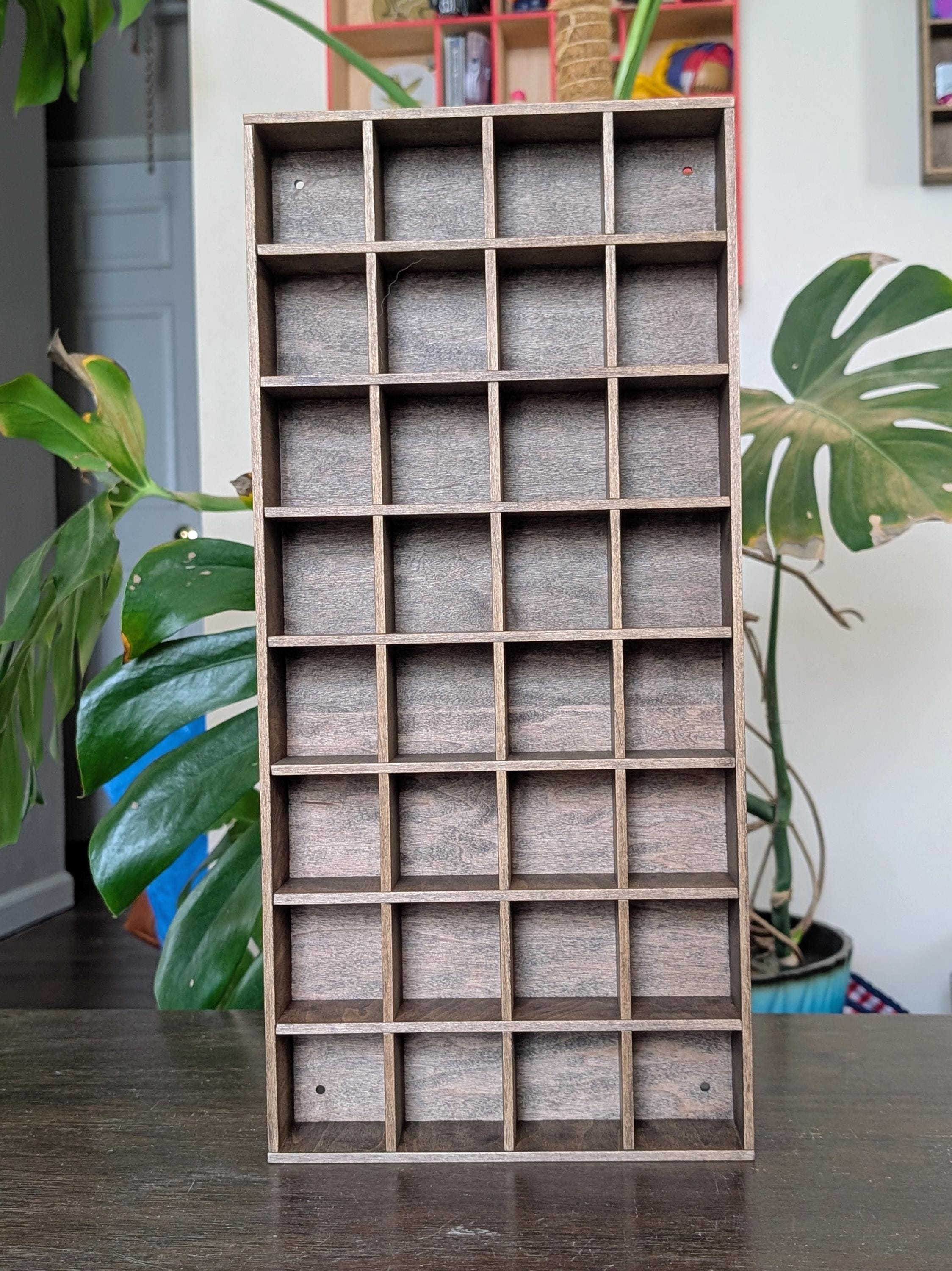 32 Compartment Wooden Display Shelf - 2x2.2 - Trinket Shelf - Curio ...