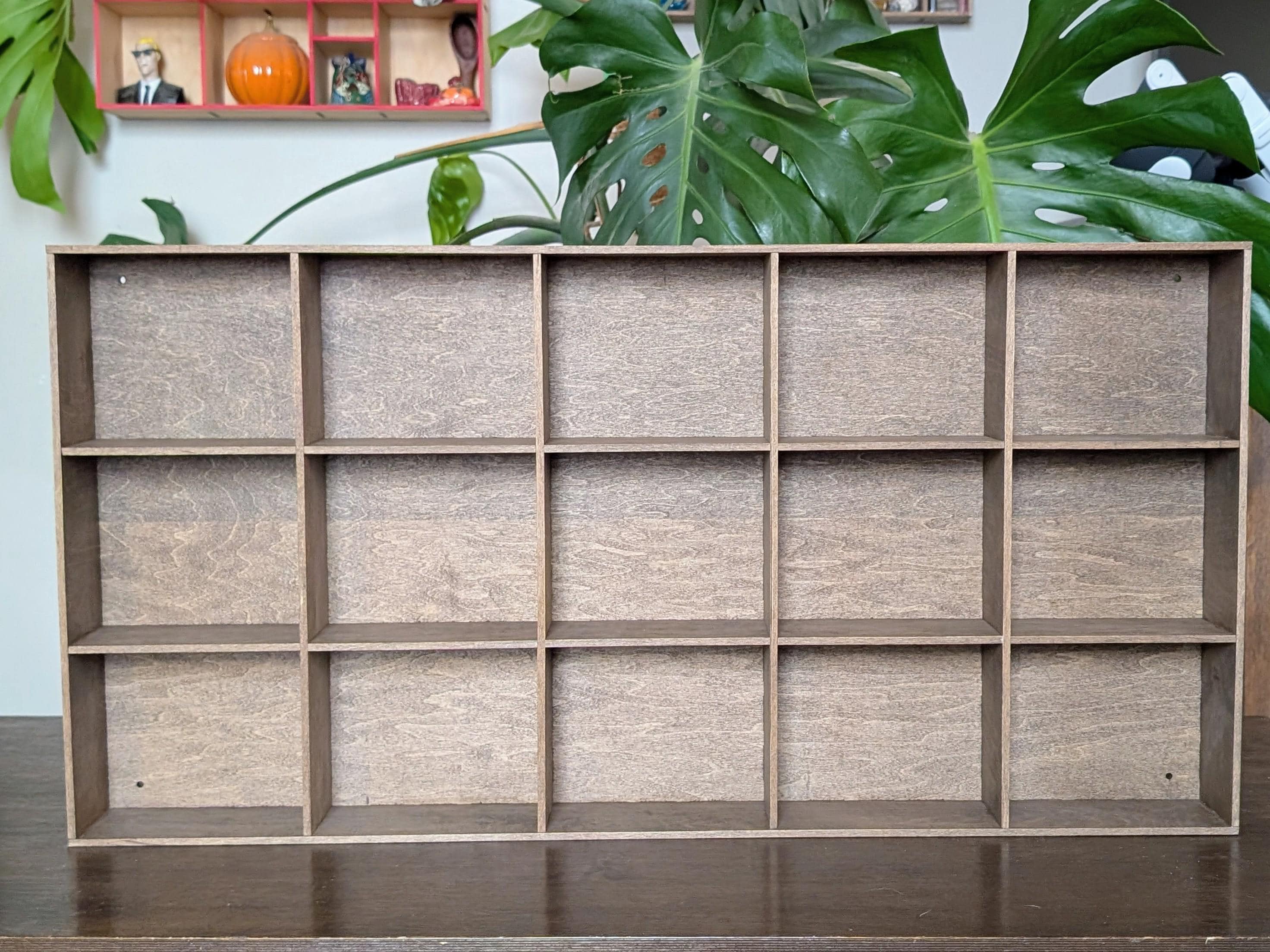 15 Compartment Wooden Display Shelf - 6x5 - Trinket Shelf - Curio ...
