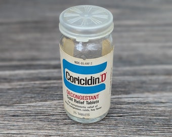 Vintage 1970s Coricidin D Bottle - Vintage Guitar Gear - Glass Bottle Slide - Vintage Musician Gift - Historical Bottles