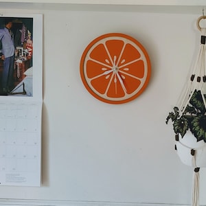 Orange Slice Clock Kitchen Clock Funky Clock Retro Clock Wooden Clock Food Clock Fruit Vegetable Clock Fun Clock Kids Clock image 10