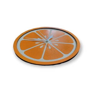 Orange Slice Clock Kitchen Clock Funky Clock Retro Clock Wooden Clock Food Clock Fruit Vegetable Clock Fun Clock Kids Clock image 8