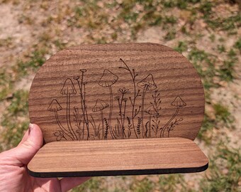 Small Accessory Mushroom Shelf - Glasses Holder Shelf - Nightstand Shelf - Home Organization Decor - Bedroom Decor - Mushroom Decor - Wooden