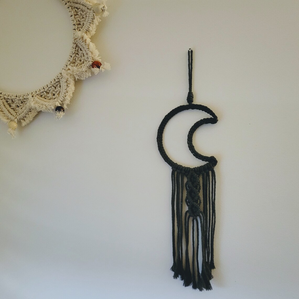 Macrame Moon and Star Wall Decor Set Boho Nursery Decor Etsy