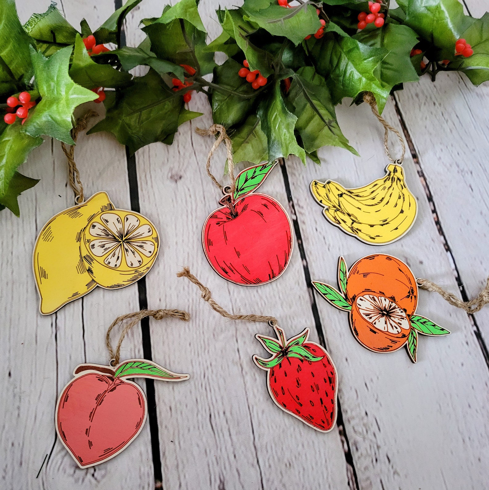 Fruit and Vegetable Christmas Tree Ornaments Fruit Ornaments Etsy