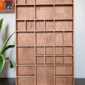 Shadow Box Wooden Display Shelf - Wall Cubby Shelf - Multiple Compartment Sizes -  #19 - Trinket Shelf - Curio Cabinet - Large