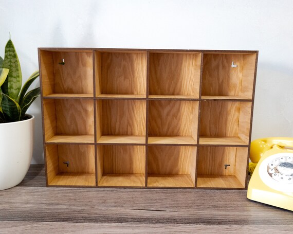 12 Compartment Wooden Display Shelf Trinket Shelfcurio Cabinet