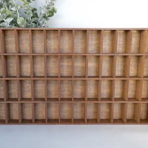 48 Compartment Wooden Display Shelf - 2.75x1.5 - Trinket Shelf - Curio Cabinet