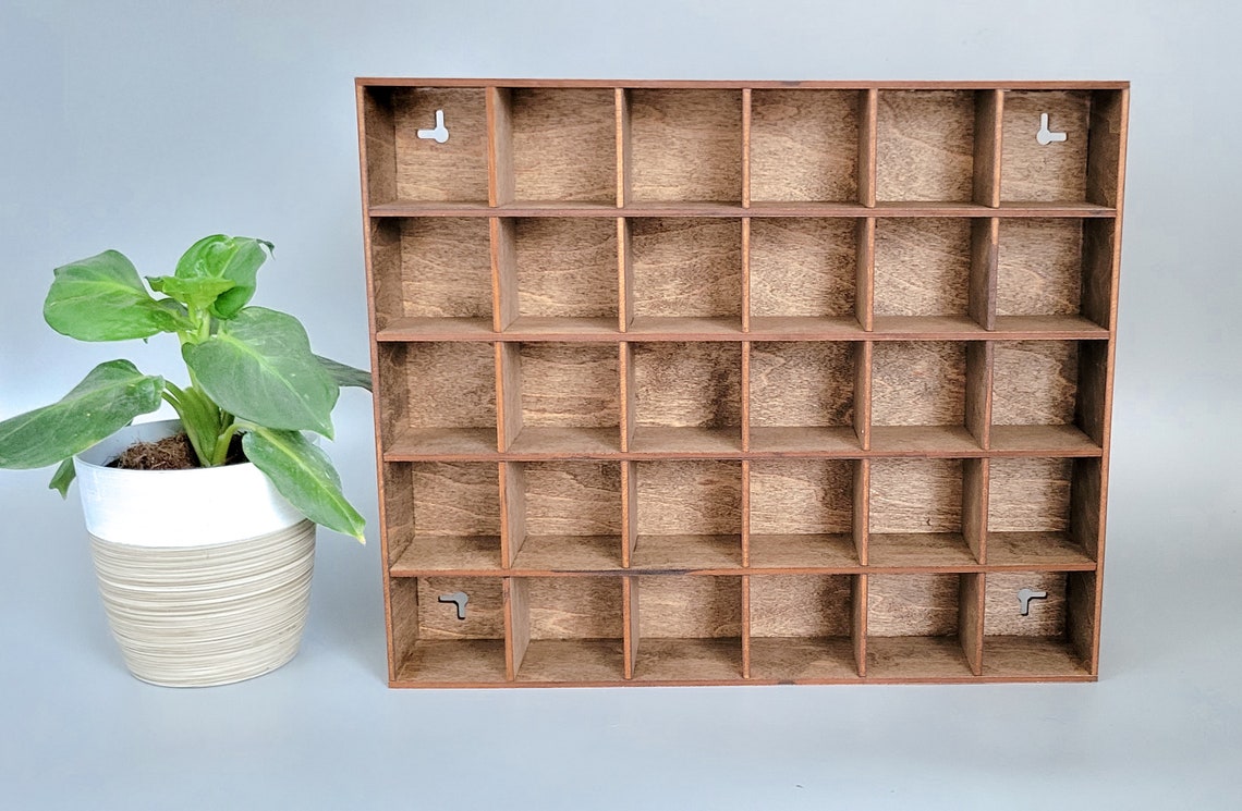 30 Compartment Wooden Display Shelf Trinket Shelf Curio Etsy