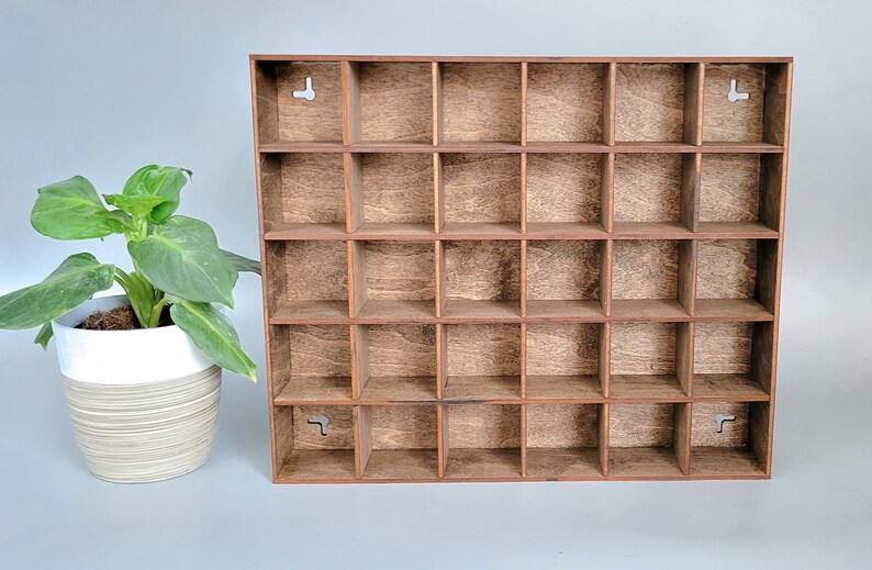 30 Compartment Wooden Display Shelf Trinket Shelf Curio Etsy