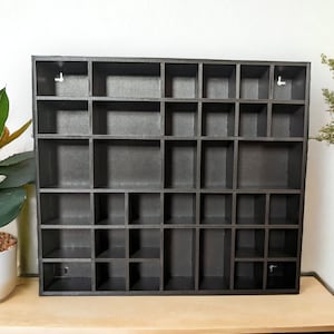 Présentoir en bois à plusieurs compartiments - Présentoir en cristal - Armoire à bibelots - Présentoir à bibelots - Plateau pour imprimante - Présentoir pour figurines #6
