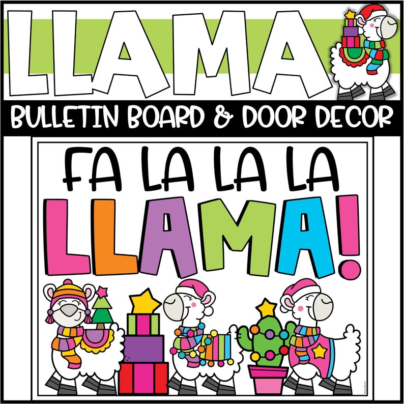 Winter Llama Bulletin Board or Door Decoration Etsy