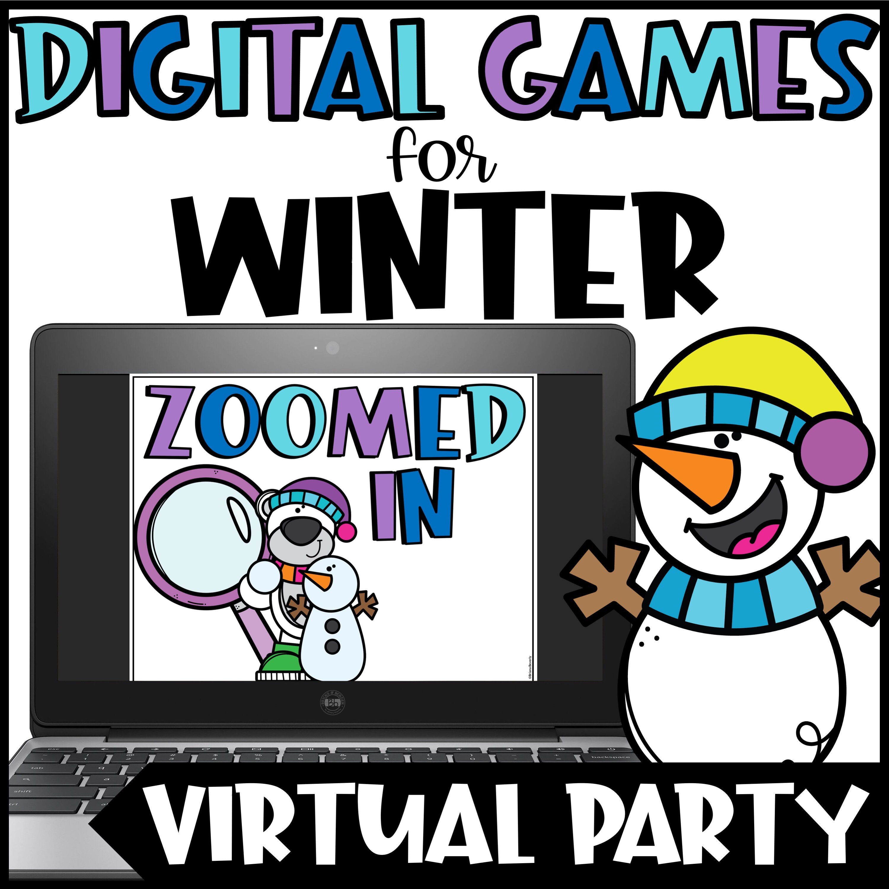 Digital Winter Games for Kids, Virtual Holiday Party for Classrooms