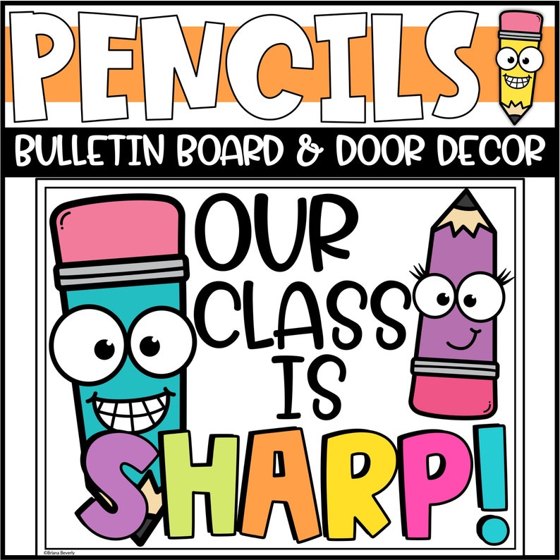 Pencil Bulletin Board or Door Decoration Sharp Bunch Etsy