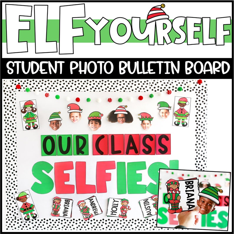 Christmas Elf Bulletin Board or Door Decoration image 1