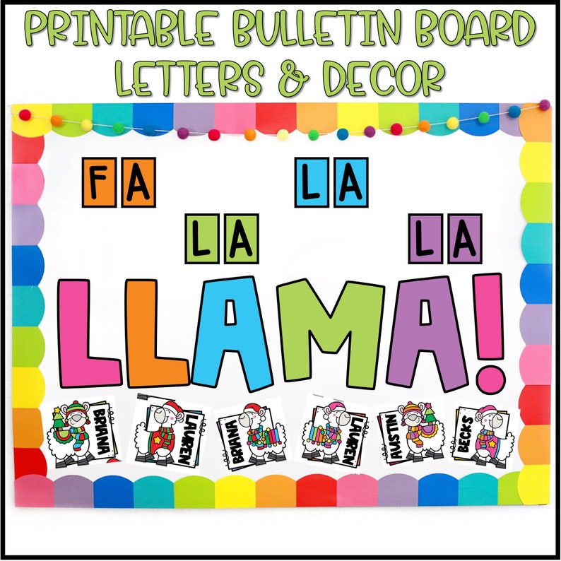Winter Llama Bulletin Board or Door Decoration Etsy