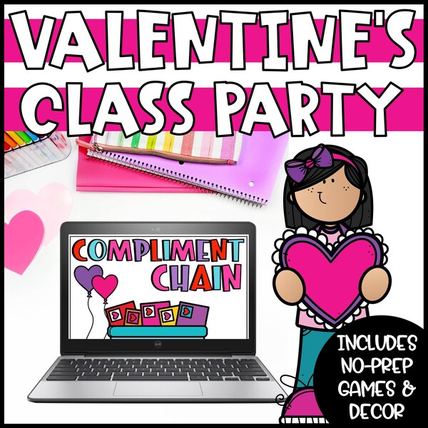 Digital Valentines Day Games for Kids, Virtual Valentines Party for Classrooms