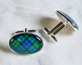 Cameron clan Tartán Escocés Cardo Men/'s Cufflinks Conjunto de Regalo Grabado