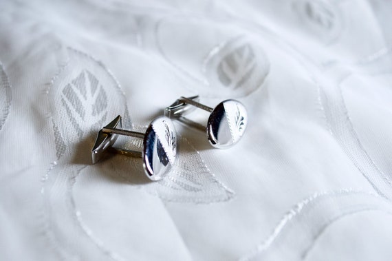 Sterling Silver Men's Cuff Links - 'Finolet' Vint… - image 2