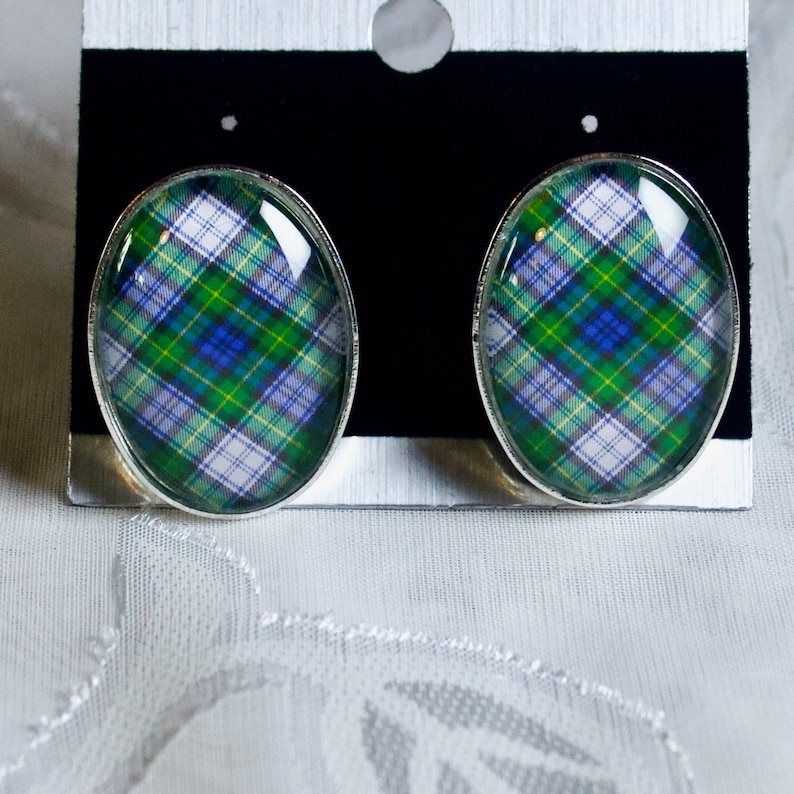 Gordon Dress Traditional Tartan Circular Cufflinks Made In Scotland