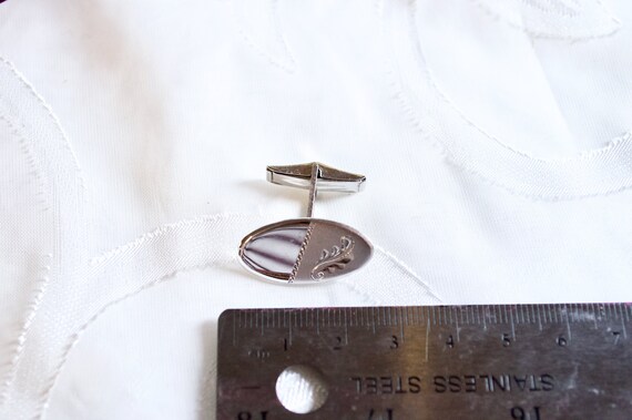 Sterling Silver Men's Cuff Links - 'Finolet' Vint… - image 3