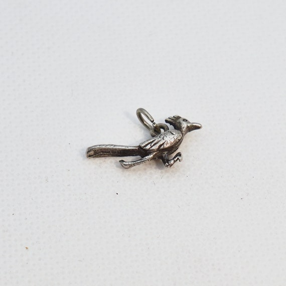 Tiny Roadrunner Charm - Vintage Sterling Silver P… - image 1