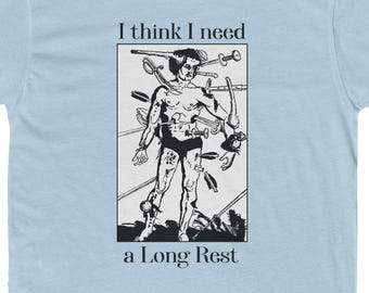 Ik denk dat ik lang moet rusten, T-shirt, shirt, casual top, grafisch T-shirt, grappig T-shirt, shirt Dungeons and Dragons, TTRPG-grap