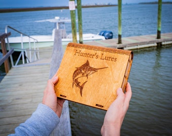 Personalized Mini Tackle Box | Custom Jig Box |  Fishing Gear | Outdoor | Christmas | Gift for Dad, Son, Fishing