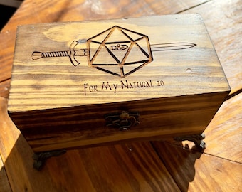Dungeons And Dragons Dice Box | DnD Dice Storage | Reclaimed wooden Custom Engraved Box