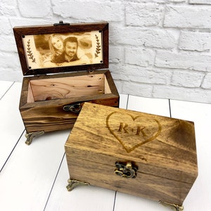 Personalisierte Fotobox | Benutzerdefinierte Andenken | Altholz | Geschenk für Ihn | Romantisch | Jubiläum | Osternest | Erinnerungsbox | Hochzeit