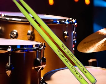 Personalisierte 5A Hickory Drumsticks | Personalisierte Perkussion in 5 lebendigen Farben! | Geschenk für Schlagzeuger | Drum Line Perkussion