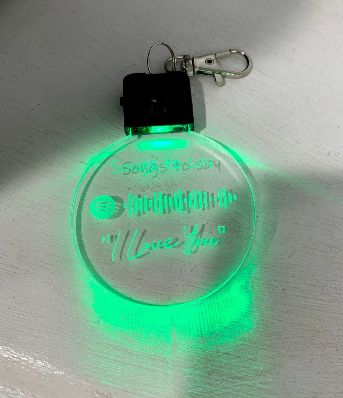 Personalized Spotify Code Light up Keychain LED Christmas Etsy