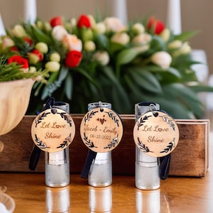 Customizable Wood Tag mini Flashlight - Perfect for Weddings, Camping, and Gifts