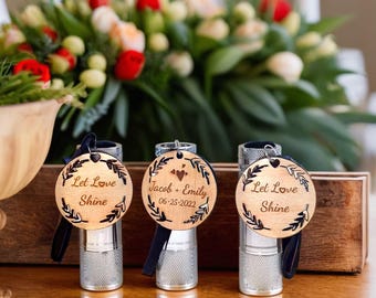 Customizable Wood Tag mini Flashlight - Perfect for Weddings, Camping, and Gifts
